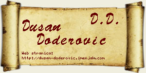 Dušan Doderović vizit kartica